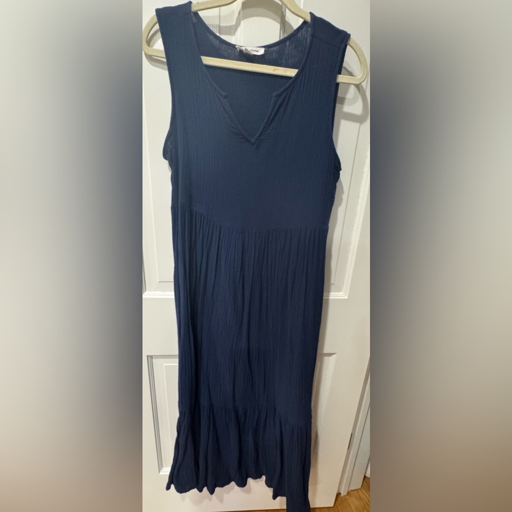 beachlunchlounge Navy Textured Maxi Dress